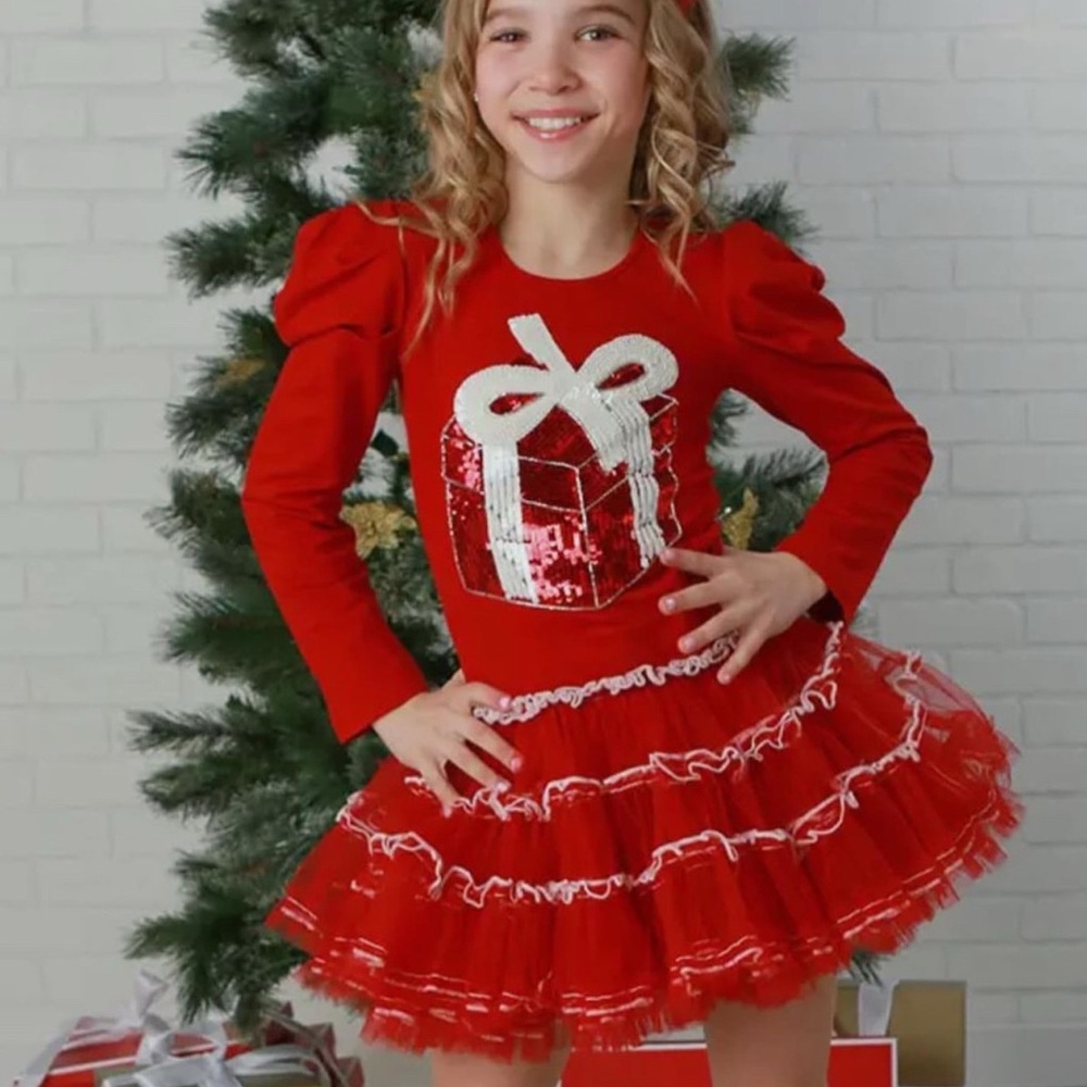 Red Gift Box Kids Costume